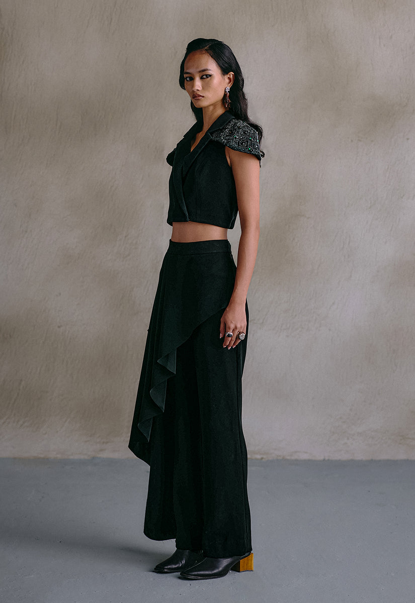 Pleated Asymmetric Pant