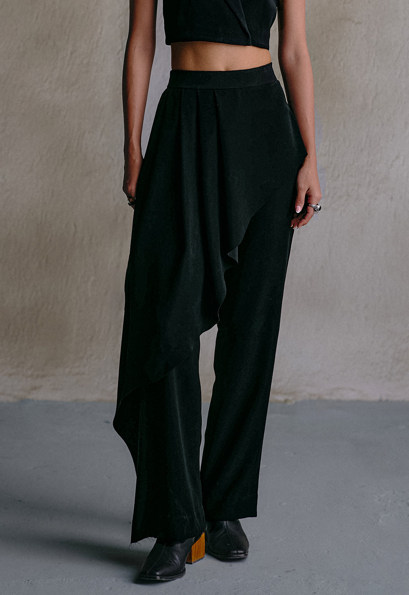 Pleated Asymmetric Pant