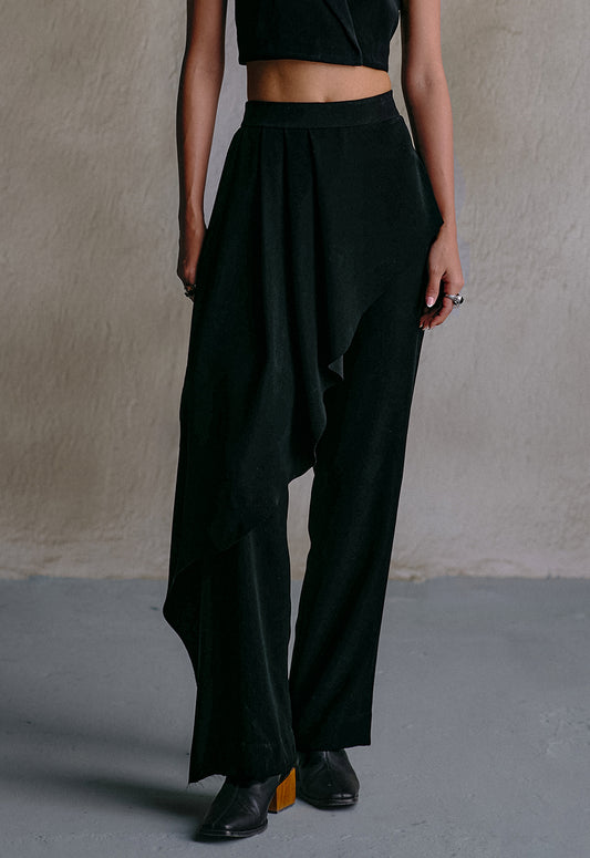Pleated Asymmetric Pant