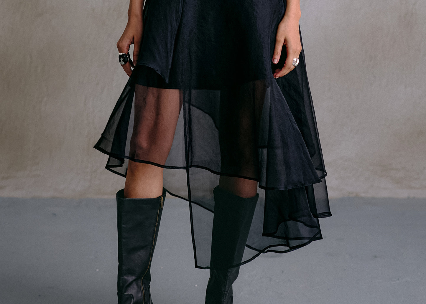 Asymmetric Sheer Skirt