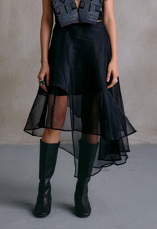 Asymmetric Sheer Skirt