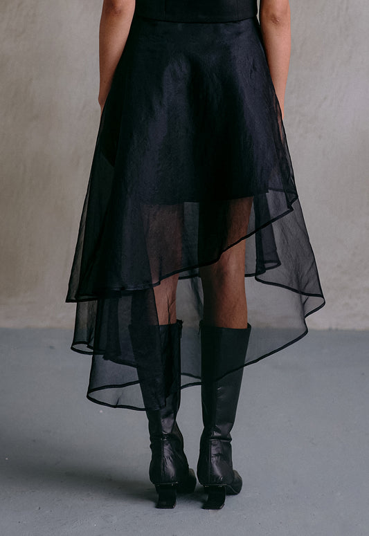 Asymmetric Sheer Skirt