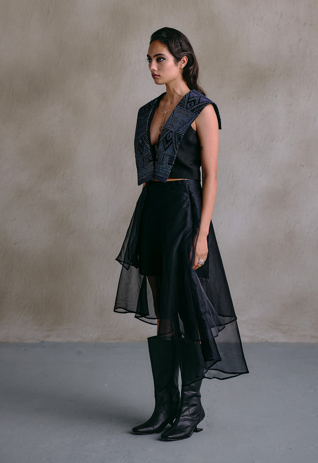 Asymmetric Sheer Skirt