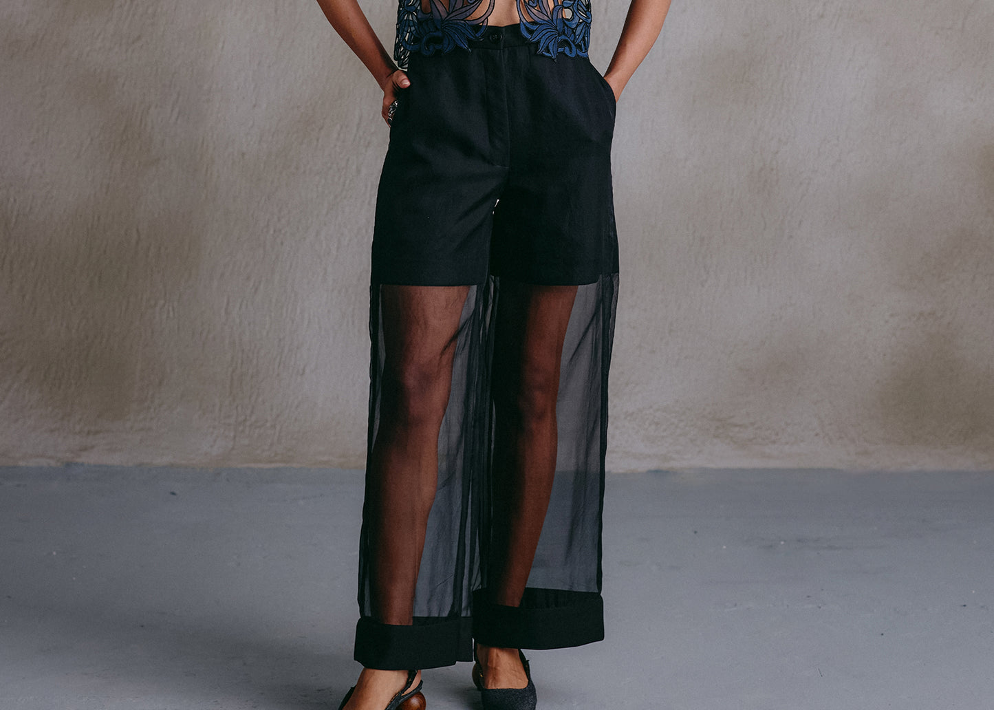 Sheer Panel Pant