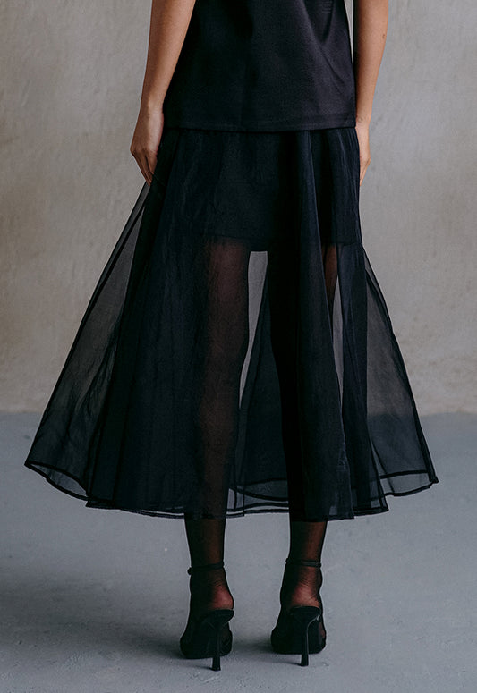 Sheer A-Line Skirt
