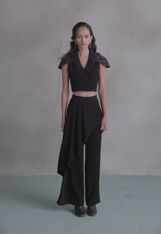 Pleated Asymmetric Pant
